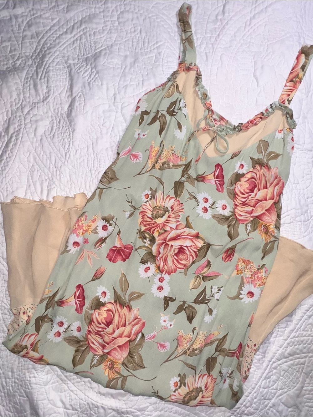 Vintage California Floral Rayon Crepe Maxi Dress Small